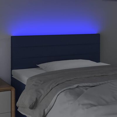 vidaXL Sänggavel LED blå 80x5x78/88 cm tyg