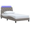 vidaXL Bed Frame with LED without Mattress Taupe 100x200 cm Fabric