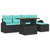vidaXL Tr&auml;dg&aring;rdsoffset 6 st Svart Poly rattan