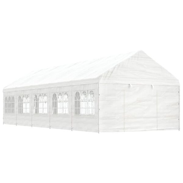 vidaXL Paviljong med tak vit 11,15x4,08x3,22 m polyeten