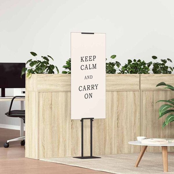 vidaXL M&auml;ssmontrar Svart 30 x 23,5 x 210 cm St&aring;l