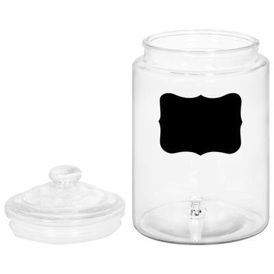 vidaXL Glasbehållare med tappkran etikett 5800 ml glas