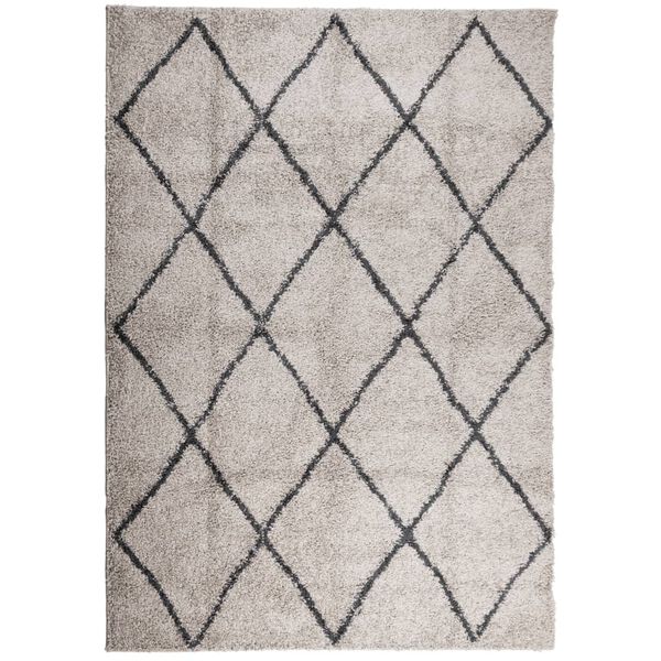 vidaXL Ryamatta PAMPLONA l&aring;ng lugg modern beige & antracit 120x170 cm