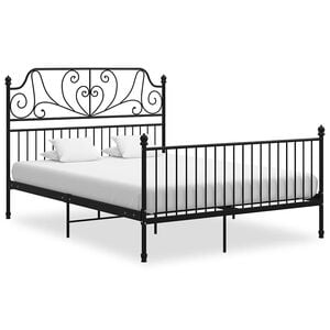 vidaXL S&auml;ngram utan madrass svart metall 140x200 cm