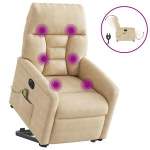 vidaXL Elektrisk massagef&aring;t&ouml;lj med uppresningshj&auml;lp mikrofibertyg