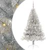 vidaXL Konstgjord F&ouml;rbelyst Julgran Silver 180 cm PET