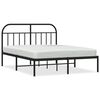 vidaXL S&auml;ngram med huvudgavel metall svart 140x190 cm