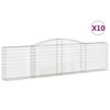 vidaXL Gabioner b&aring;gformade 10 st 400x30x100/120 cm galvaniserat j&auml;rn