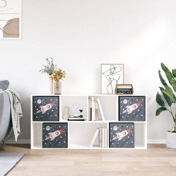 vidaXL Vikbar förvaringslådor 4 st grå 32x32x32 cm non-woven tyg