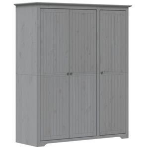 vidaXL Kl&auml;dsk&aring;p BODO gr&aring; 146x53,5x173 cm massiv furu