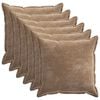 vidaXL Kudd&ouml;verdrag 6 pcs HOUTEN Brun 55 x 55 cm Chenilletyg