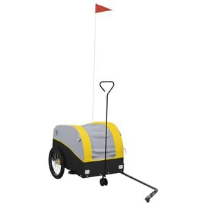 vidaXL Cykelvagn svart och gul 30 kg j&auml;rn