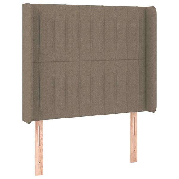 vidaXL Sänggavel med kanter taupe 83x16x118/128 cm tyg