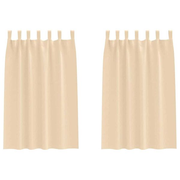 vidaXL M&ouml;rkl&auml;ggningsgardiner med Ringar 2 pcs Kr&auml;m 175 x 140 cm