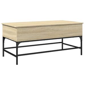vidaXL Soffbord sonoma-ek 100x50x45 cm konstruerat tr&auml; och metall