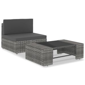 vidaXL Loungegrupp f&ouml;r tr&auml;dg&aring;rden 2 delar konstrotting gr&aring;