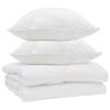 vidaXL Dunt&auml;cke med kudde 3 pcs Vit Mikrofiber
