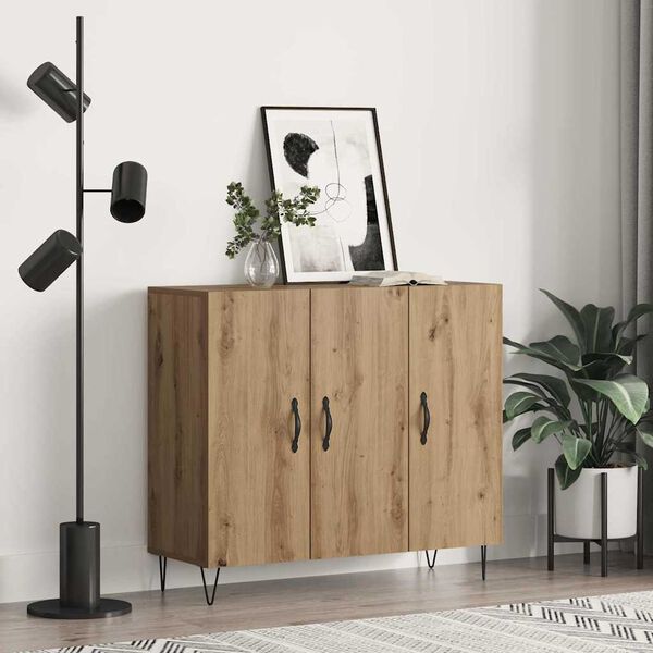 vidaXL Sideboard Artisan Ek 90 x 32,5 x 80 cm Konstruerat tr&auml;