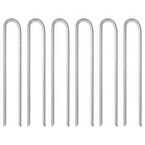 vidaXL T&auml;ltpinnar 6 st U-formade 37 cm &Oslash;10 mm galvaniserat st&aring;l
