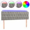 vidaXL S&auml;nggavel LED ljusgr&aring; 144x7x78/88 cm sammet