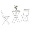 vidaXL F&auml;llbart bistroset 3 pcs Beige St&aring;l