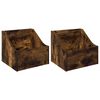 vidaXL LP-skivl&aring;da 2 st R&ouml;kt ek 37 x 33 x 32 cm Konstruerat tr&auml;