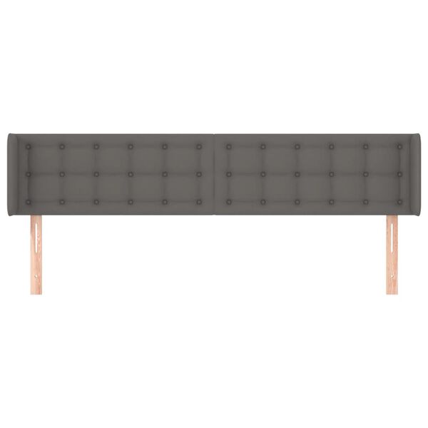 vidaXL Sänggavel med kanter grå 183x16x78/88 cm konstläder