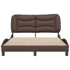 vidaXL Bed Frame without Mattress "Hvar" Brown 140x190 cm Faux Leather