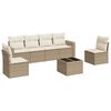 vidaXL Matgrupp f&ouml;r tr&auml;dg&aring;rden med dynor 7 delar beige konstrotting