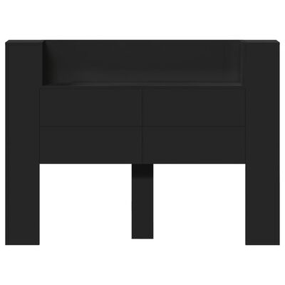 vidaXL Sänggavel med LED svart 140x16,5x103,5 cm
