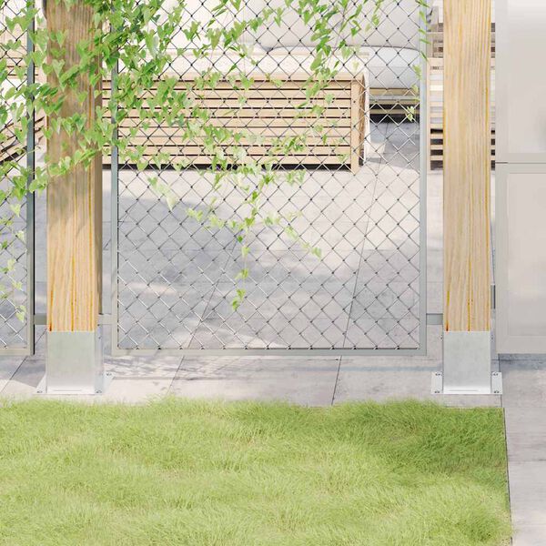 vidaXL Stolpbaser fyrkantiga 12 st silver 121x121 mm galvaniserat stål