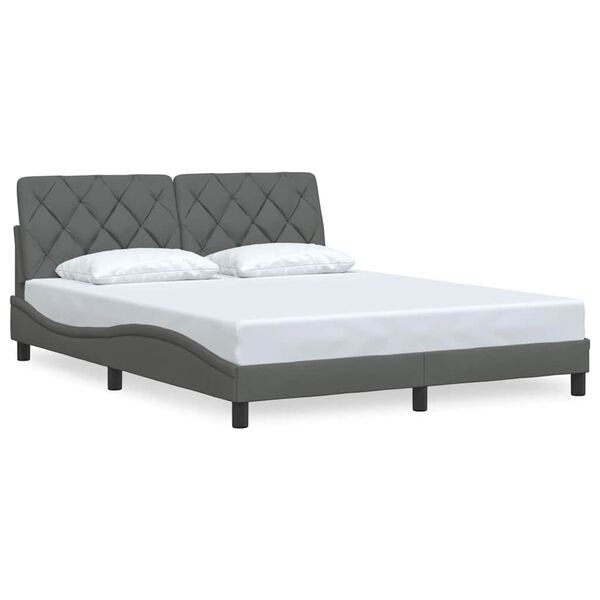 vidaXL Bed Frame without Mattress Dark Grey 160x200 cm Fabric