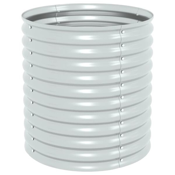 vidaXL Odlingslåda upphöjd galvaniserat stål 80x80x81 cm silver