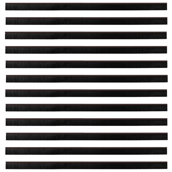 vidaXL Sj&auml;lvh&auml;ftande d&ouml;rrborstlist 12 pcs Brun 100 cm