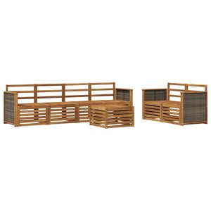 vidaXL Utomhussoffset 7 pcs Naturlig Massivt Akaciatr&auml;