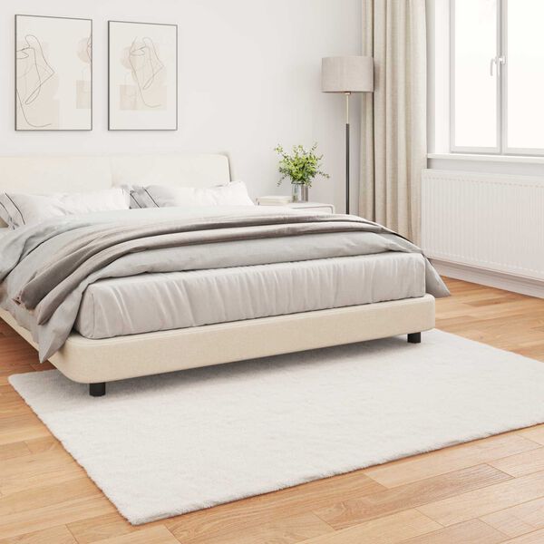 vidaXL Fusk-kaninp&auml;lsmatta Olite Kr&auml;m 140 x 200 cm Polyester