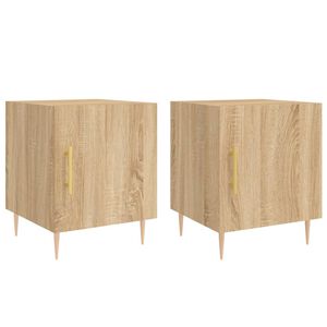 vidaXL S&auml;ngbord 2 st sonoma-ek 40x40x50 cm konstruerat tr&auml;