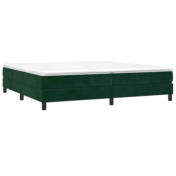 vidaXL Boxspring-s&auml;ngram m&ouml;rkgr&ouml;n 200x200 cm sammet