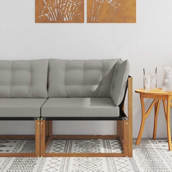 vidaXL Uteh&ouml;rnsoffa Massivt Akaciatr&auml; Naturf&auml;rg