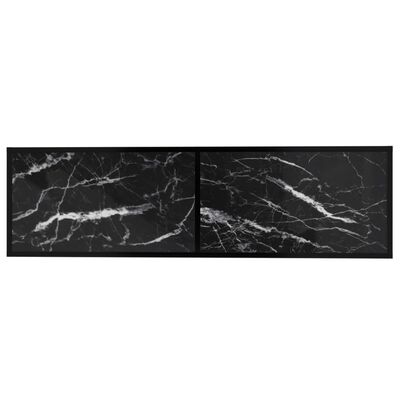 vidaXL Tv-bänk svart marmor 140x40x40,5 cm härdat glas