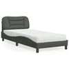 vidaXL Bed with Mattress "Hvar" Dark Grey 80x200 cm Fabric