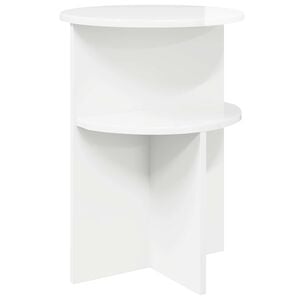 vidaXL Sidobord Vit h&ouml;gglans &Oslash; 39,5 x 55 cm Konstruerat tr&auml;