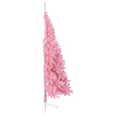 vidaXL Halv plastgran med stativ rosa 210 cm PVC