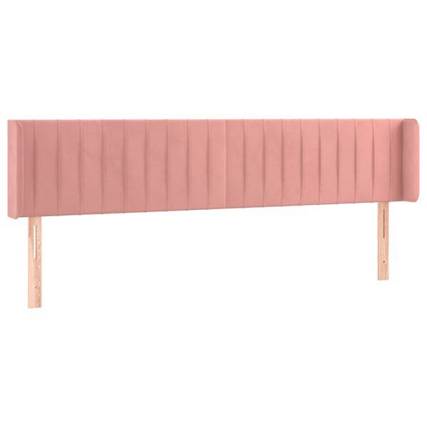 vidaXL S&auml;nggavel med kanter rosa 163x16x78/88 cm sammet