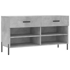 vidaXL Skob&auml;nk betonggr&aring; 102x35x55 cm konstruerat tr&auml;