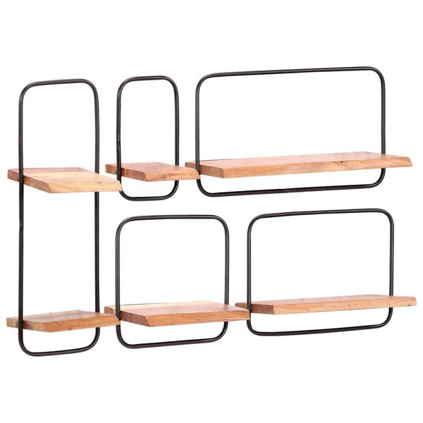 vidaXL Vägghyllor 5 delar massivt trä akacia