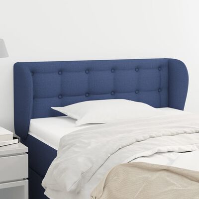 vidaXL Sänggavel med kanter blå 83x23x78/88 cm tyg