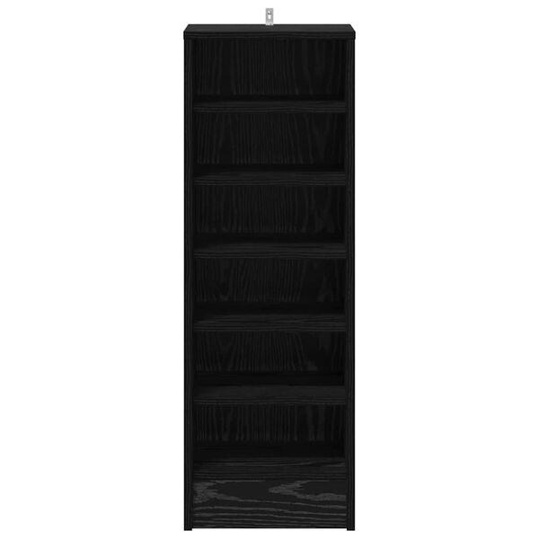 vidaXL Skosk&aring;p med hylla Svart Ek 32 x 35 x 90 cm Konstruerat tr&auml;