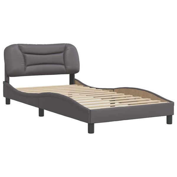 vidaXL Bed Frame without Mattress "Hvar" Grey 100x200 cm Faux Leather
