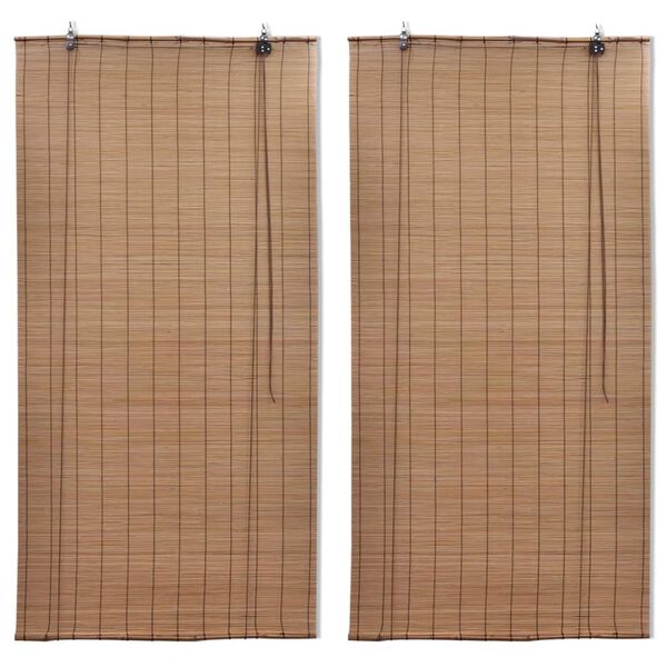 vidaXL Rullgardin bambu 2 st 120 x 220 cm brun